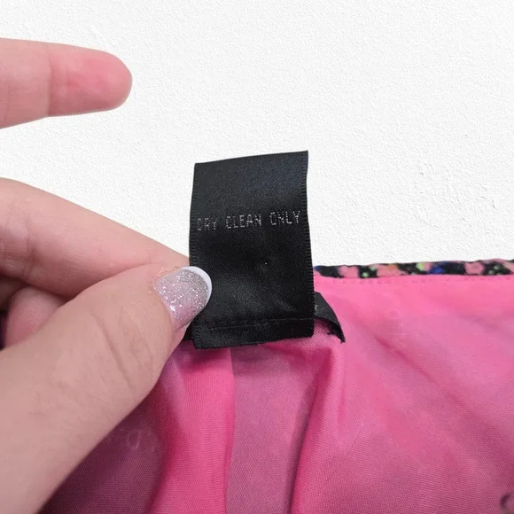 Y2K Pink Tweed Fringe Skirt W.D.N.Y. Silk Blend A-Line Knee Length Skirt Size 8 - Picture 6 of 10